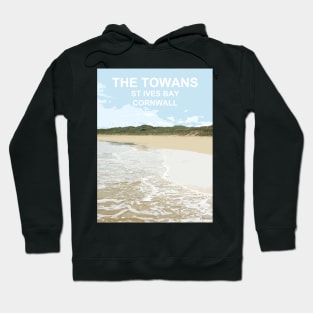 The Towans St Ives Bay Cornwall. Cornish gift Kernow Travel location poster, St Austell Hoodie